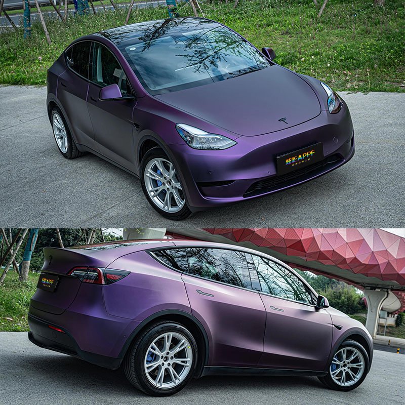 Premium PVC Air Bubble Free matte Color Car Foil Super Matte Black Pinot Purple Roll Wrapping Sticker Vinyl For Auto