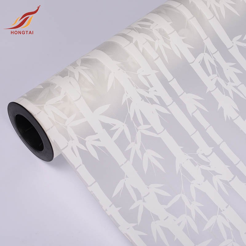 Bamboo Pattern Window Transparent Sticker Glitter Window Decoration Sticker Privacy Glass Film