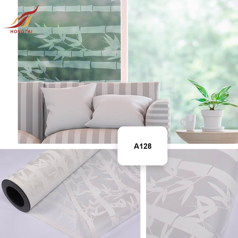 Bamboo Pattern Window Transparent Sticker Glitter Window Decoration Sticker Privacy Glass Film