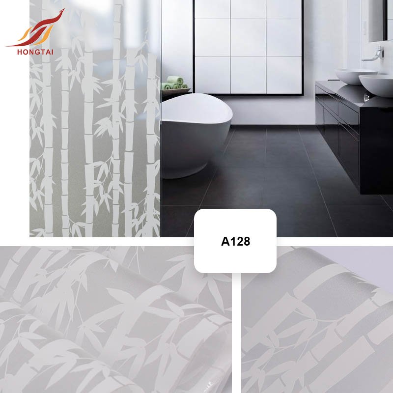 Bamboo Pattern Window Transparent Sticker Glitter Window Decoration Sticker Privacy Glass Film
