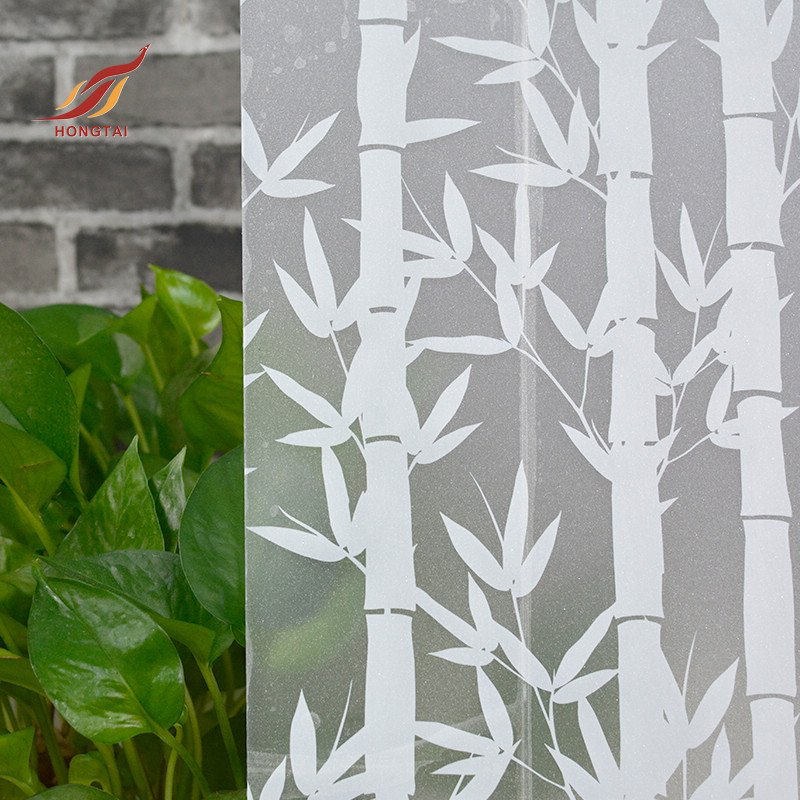Bamboo Pattern Window Transparent Sticker Glitter Window Decoration Sticker Privacy Glass Film