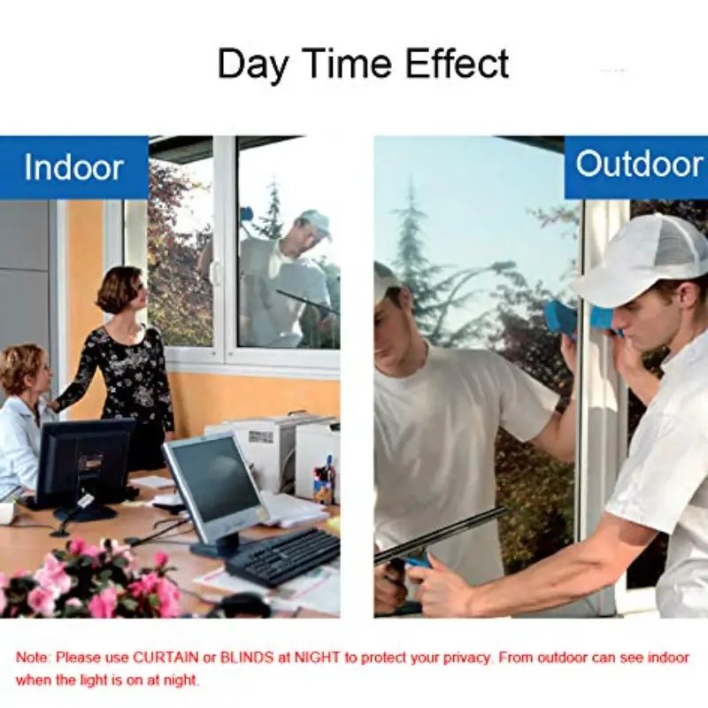 One Way Privacy Window Film for Home and Office - Reflective Tint UV Protection Heat Control, Decorative Wall Stickers For Car