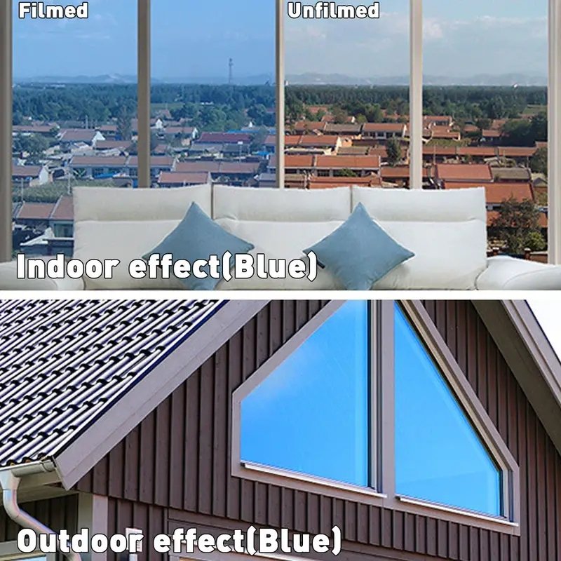 One Way Privacy Window Film for Home and Office - Reflective Tint UV Protection Heat Control, Decorative Wall Stickers For Car