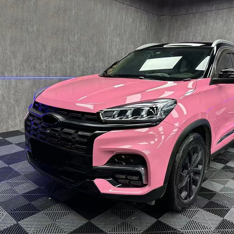 Glossy Crystal Light Pink Charming pink collection Car Wrap Vinyl Car Body Stickers Film Color Change For Vehicle Car Wrapping