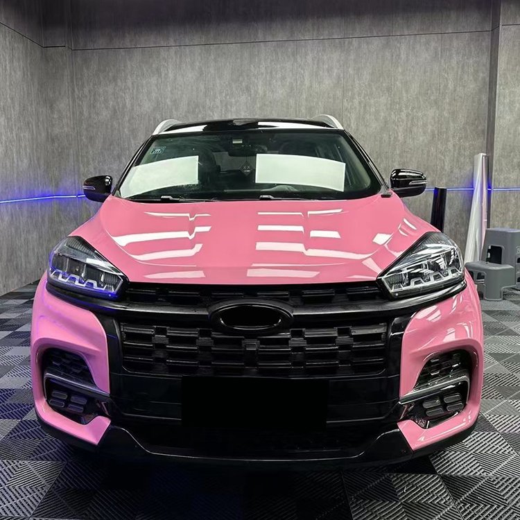 Glossy Crystal Light Pink Charming pink collection Car Wrap Vinyl Car Body Stickers Film Color Change For Vehicle Car Wrapping