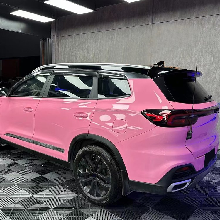 Glossy Crystal Light Pink Charming pink collection Car Wrap Vinyl Car Body Stickers Film Color Change For Vehicle Car Wrapping