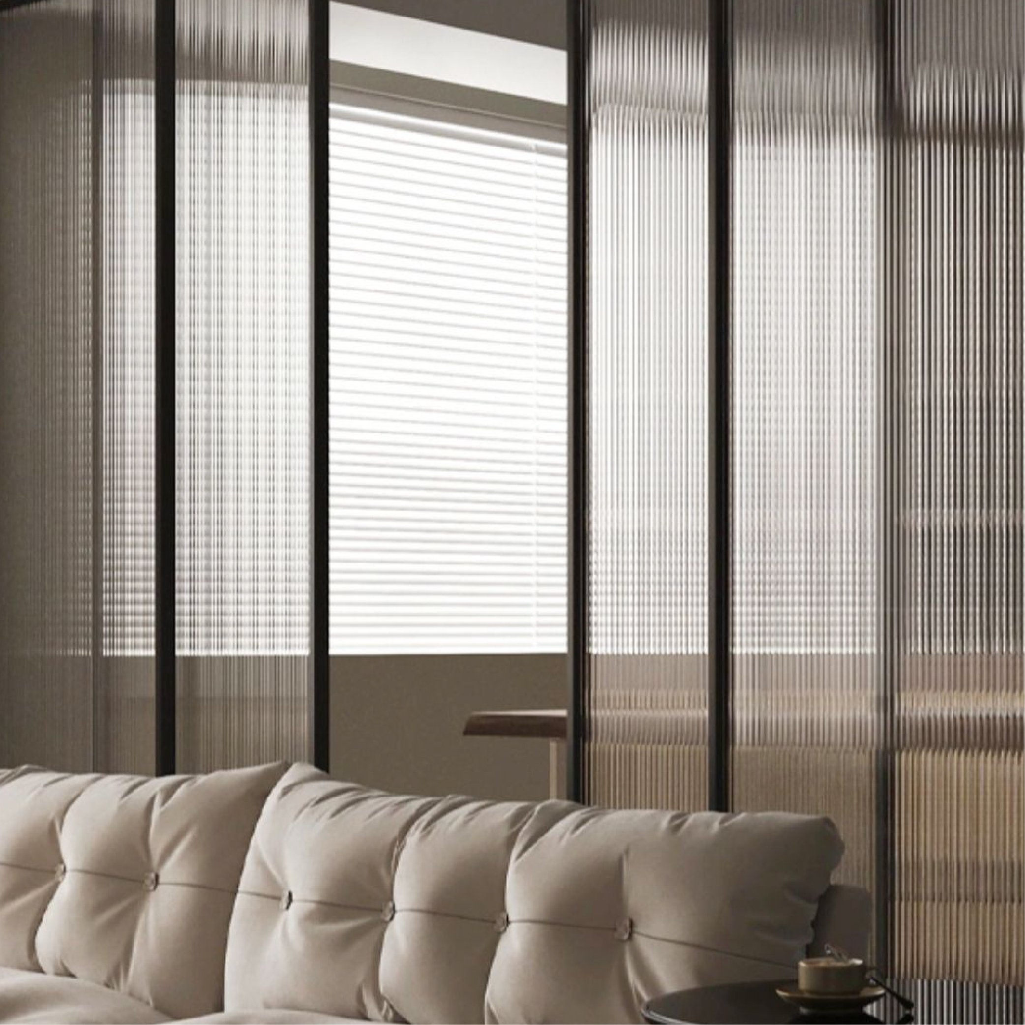 Frosted Reeded Glass Film Decorative film 3D Glass Stickers for Window Door