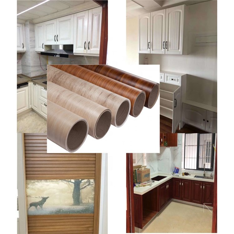 Furniture Decorative Wood Grain PVC film by vacuum forming machines or by cold / hot lamination