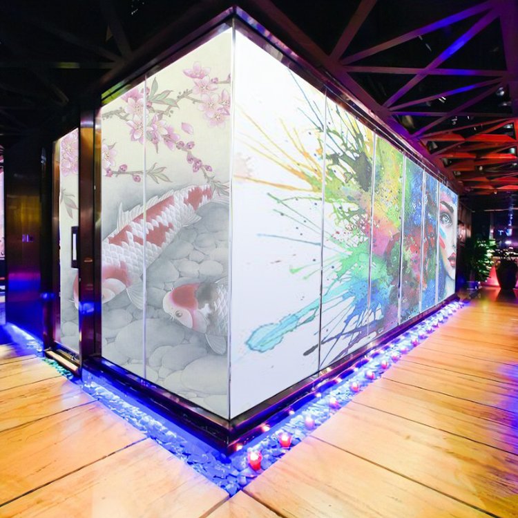 TQX pdlc folie Projection Wall Curved Glass Home Partition Door PDLC Smart Glass Liquid Crystal Glass Self-adhesive Dimming Film