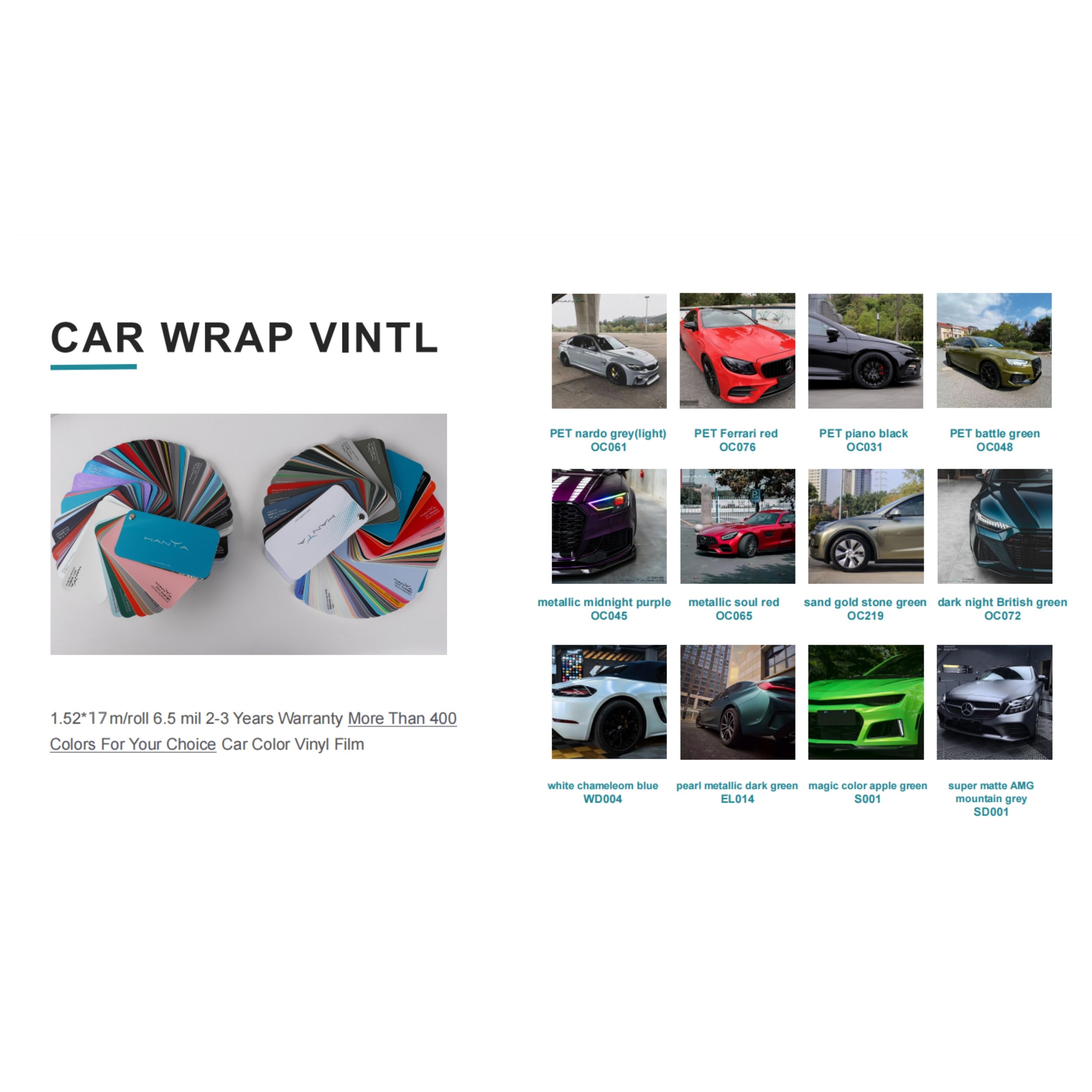Vehicle Color Wrap Sample Swatches Books Color Shift Wrapping Vinyl Car Film