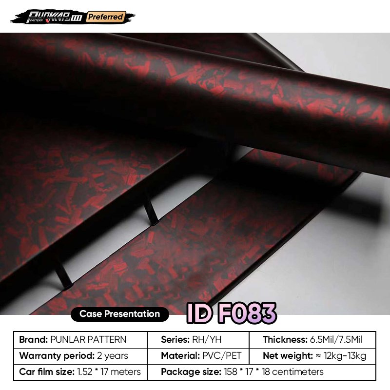 Customizable OEM Matte carbon fiber pattern Car Wrap Vinyl PET High-Gloss PVC Film Car Stickers Waterproof Color-Changing Film