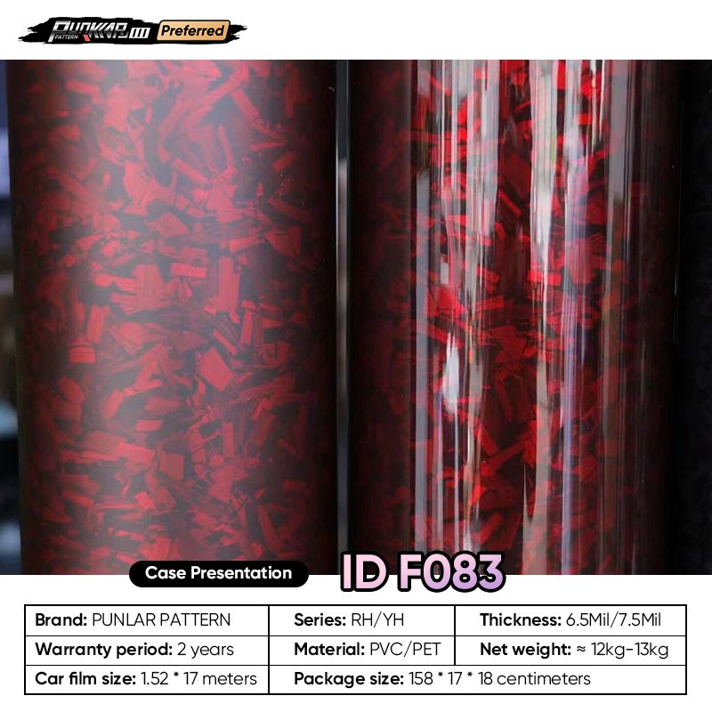 Customizable OEM Matte carbon fiber pattern Car Wrap Vinyl PET High-Gloss PVC Film Car Stickers Waterproof Color-Changing Film