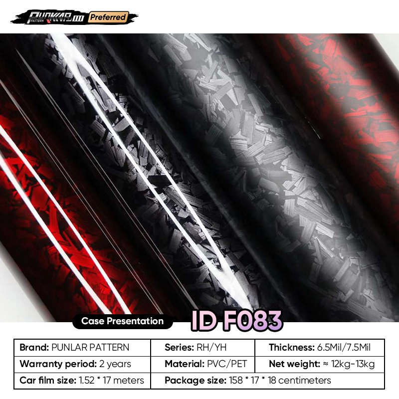 Customizable OEM Matte carbon fiber pattern Car Wrap Vinyl PET High-Gloss PVC Film Car Stickers Waterproof Color-Changing Film