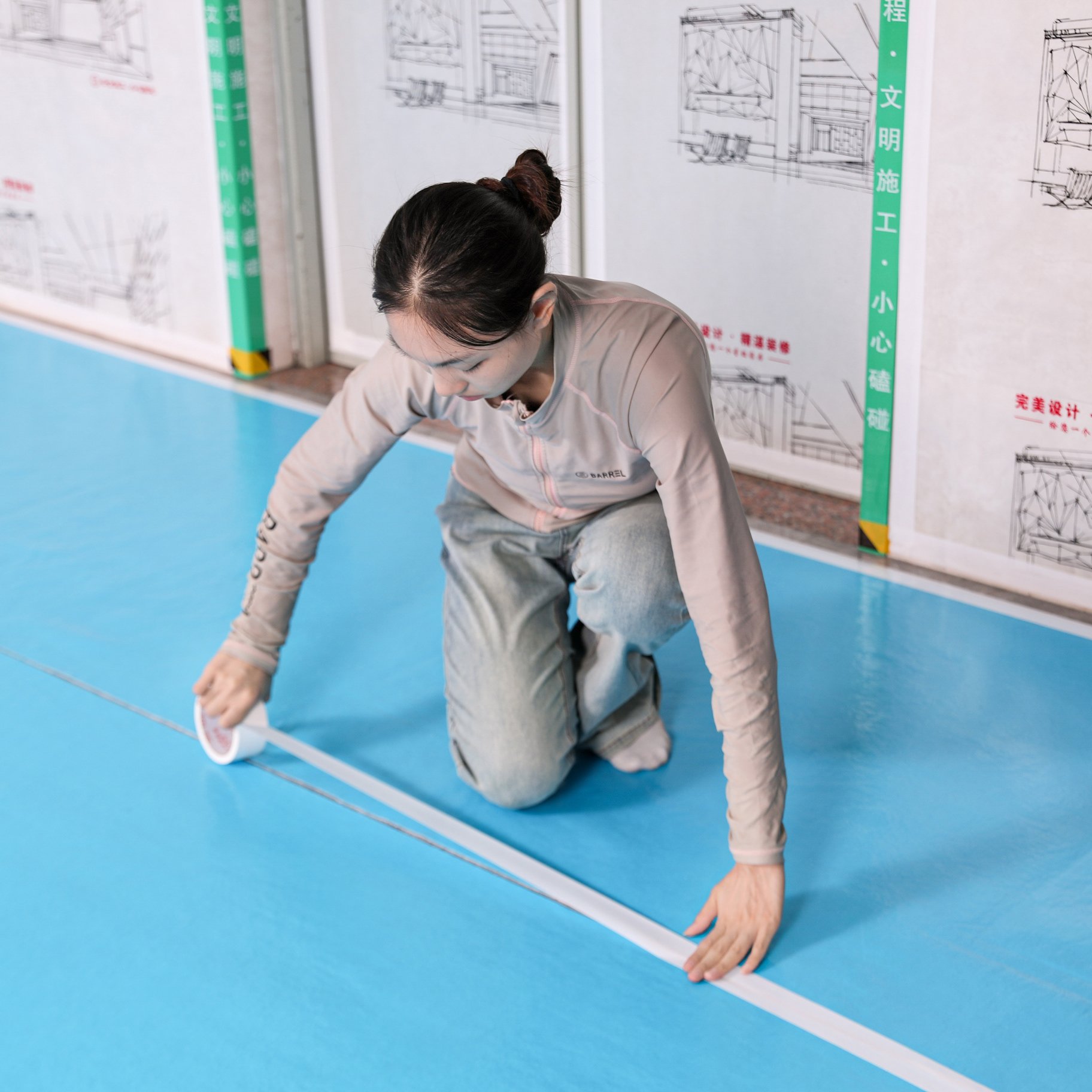Decoration Architecture Membra Carpet Floor Protection Films Durable and Reusable Ceramic tile floor protection