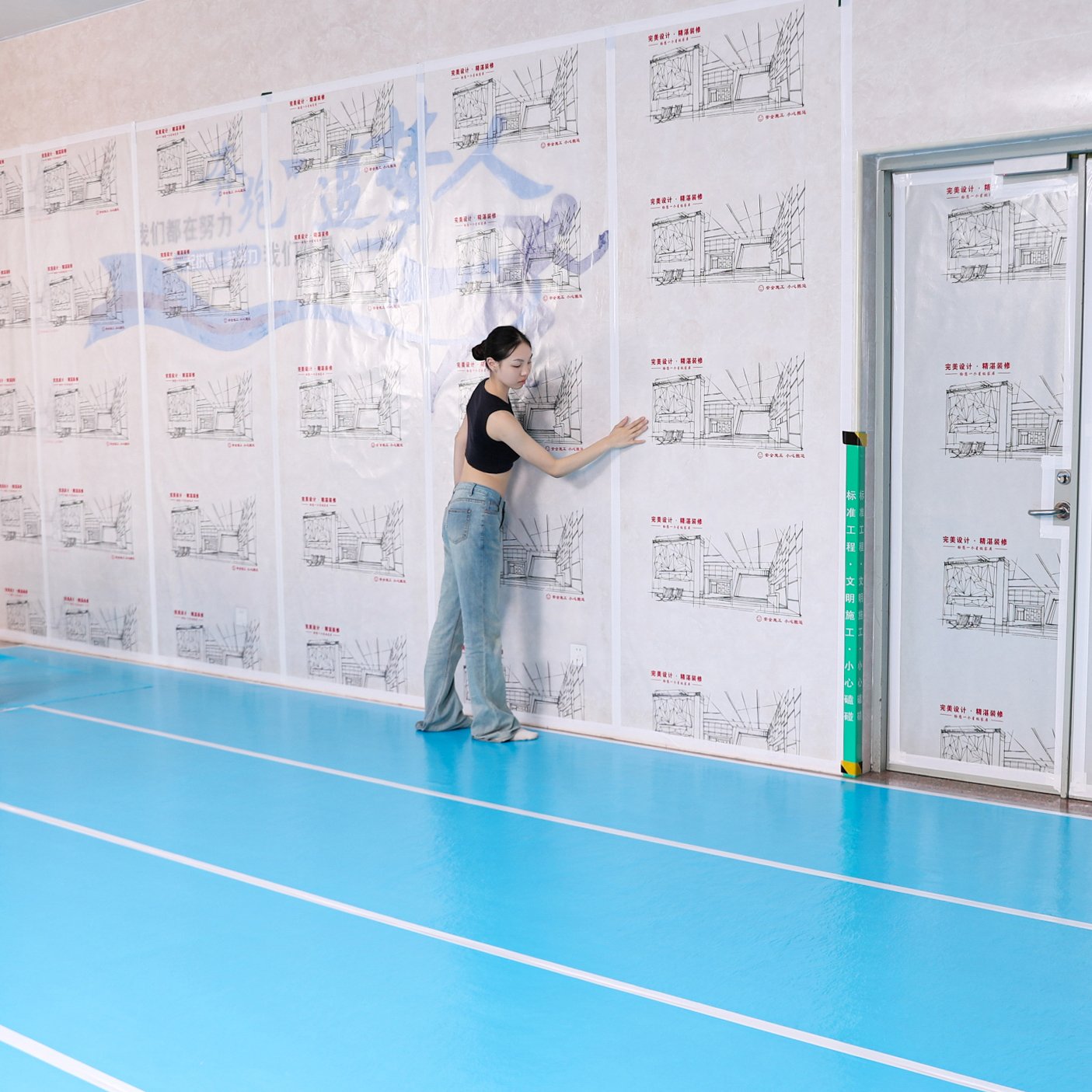 Decoration Architecture Membra Carpet Floor Protection Films Durable and Reusable Ceramic tile floor protection