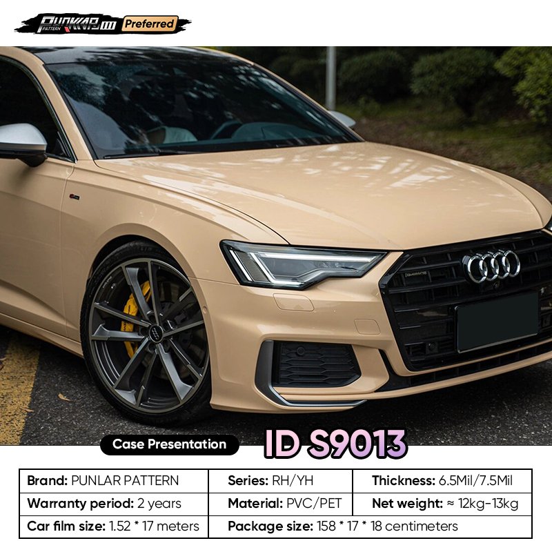 Customizable OEM Yellow PET Vinyl Film High-Gloss PVC Film 1.52 Cm Wide Waterproof Color-Changing Film