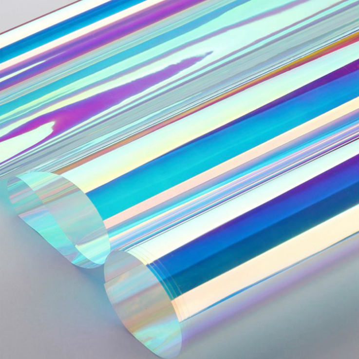 High Quality PET polaroid Dichroic Iridescent Rainbow Chill blue & Blazed Red Window Film