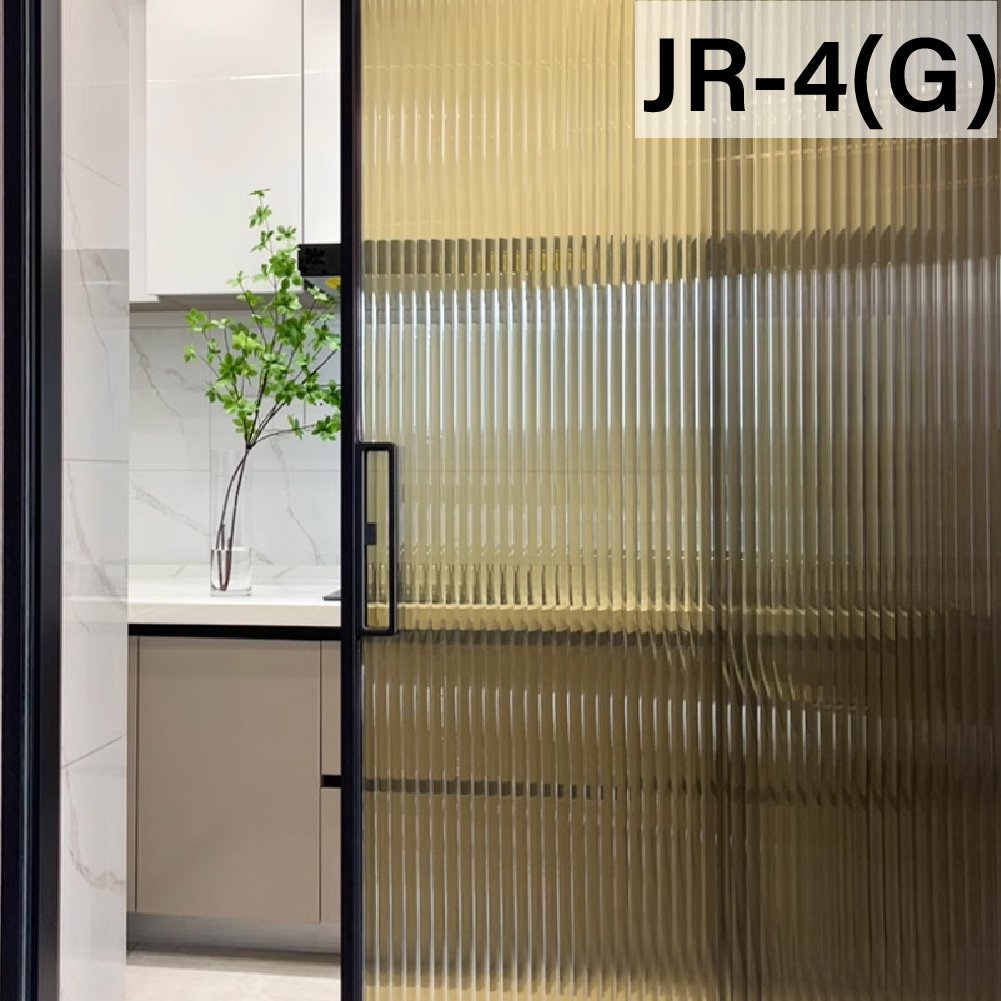 Clear Gold Color Reeded Glass Film 15mm Decorative film 3D Glass Stickers for Window Door Privacy Film