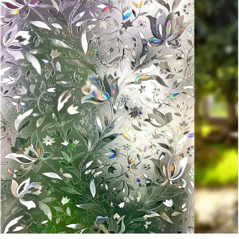 Window Privacy Film Sun Blocking Removable Sticker Decorative Glass Window Film Stained Glass Decals Static Cling For Home Decor