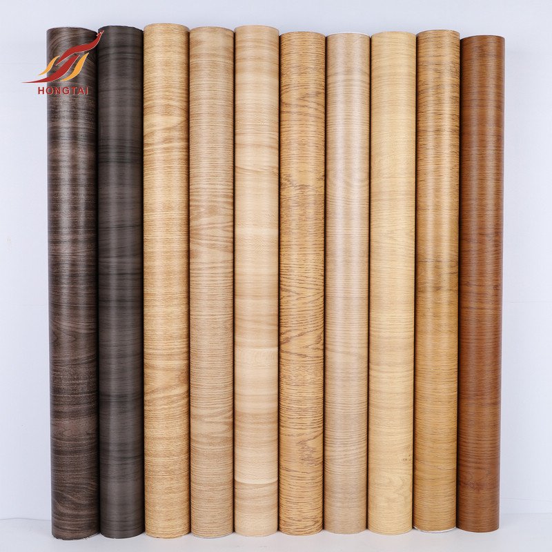 Grey Wood Grain Vinyl Film Anti Scratch Self Adhesive Decor Paper For Furniture