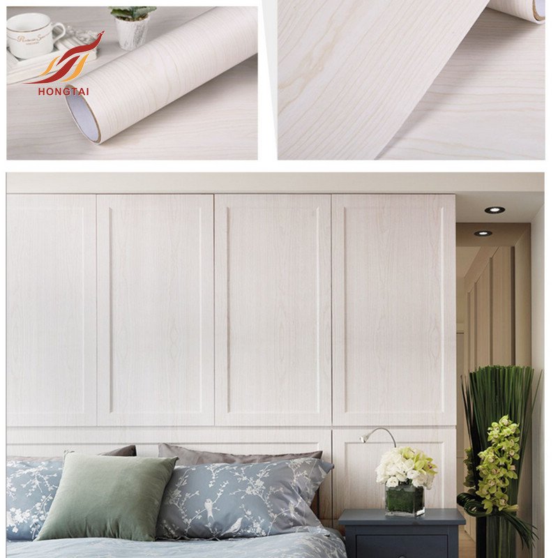 Grey Wood Grain Vinyl Film Anti Scratch Self Adhesive Decor Paper For Furniture