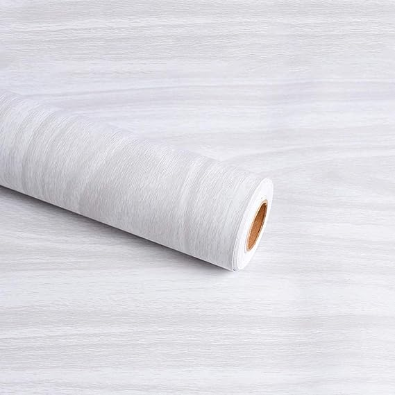 Glossy Wood Grain Vinyl Adhesive Wallpaper Roll Furniture Decorative Waterproof Wall Stickers Film