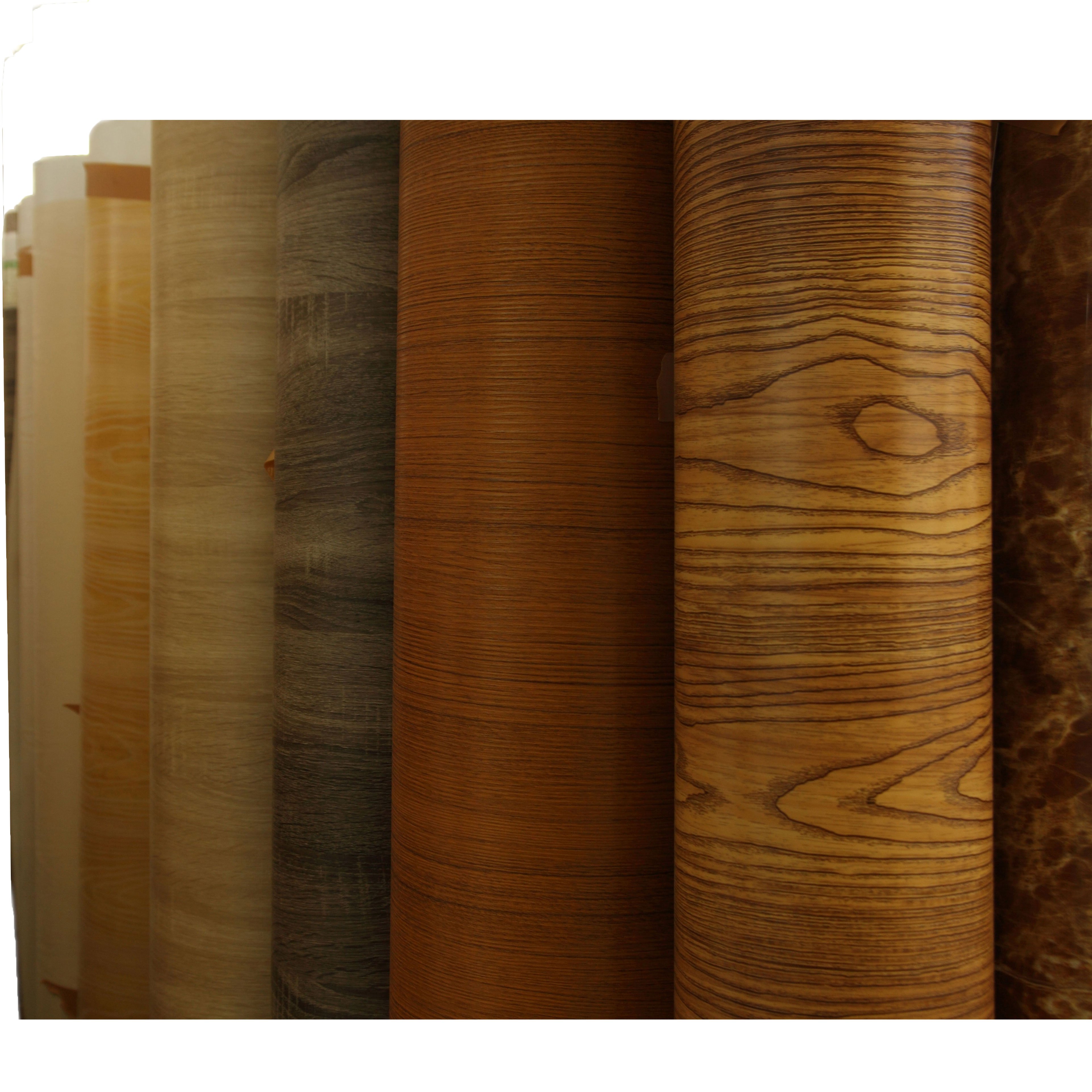 Matt solid wood grain decor film for flat lamination PVC foil for furniture interior door