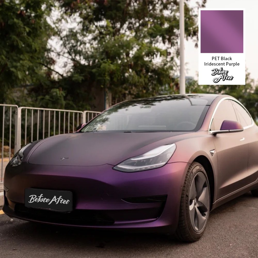 Wholesale Car Wrapping Film Pvc Matte Metallic Ceramic Black Purple Automotive vinyl wrap paper colors change car sticker film