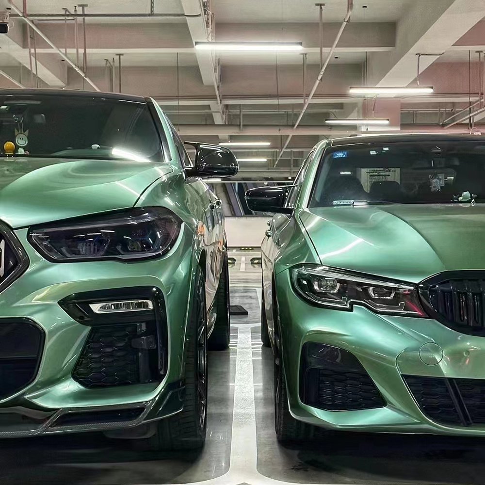 WRAPMASTER PET Liner Super Glossy Metal Matcha Green Vehicle Wraps Colors Car Vinyl