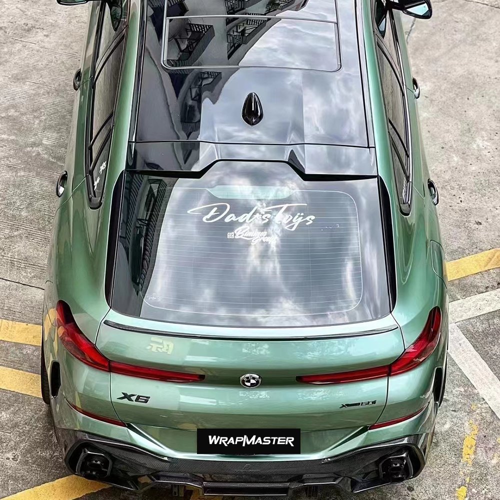 WRAPMASTER PET Liner Super Glossy Metal Matcha Green Vehicle Wraps Colors Car Vinyl