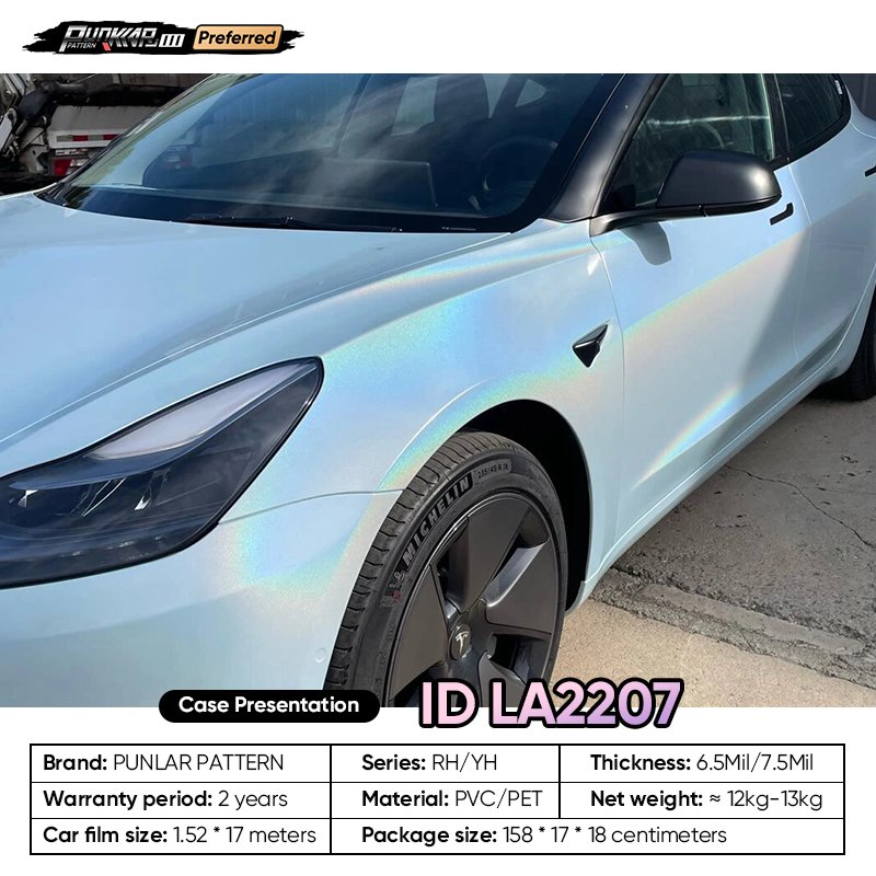 Customizable OEM Laser Blue Car Wrap Vinyl PET High-Gloss PVC Film 1.52Cm Wide Car Stickers Waterproof Color-Changing Film