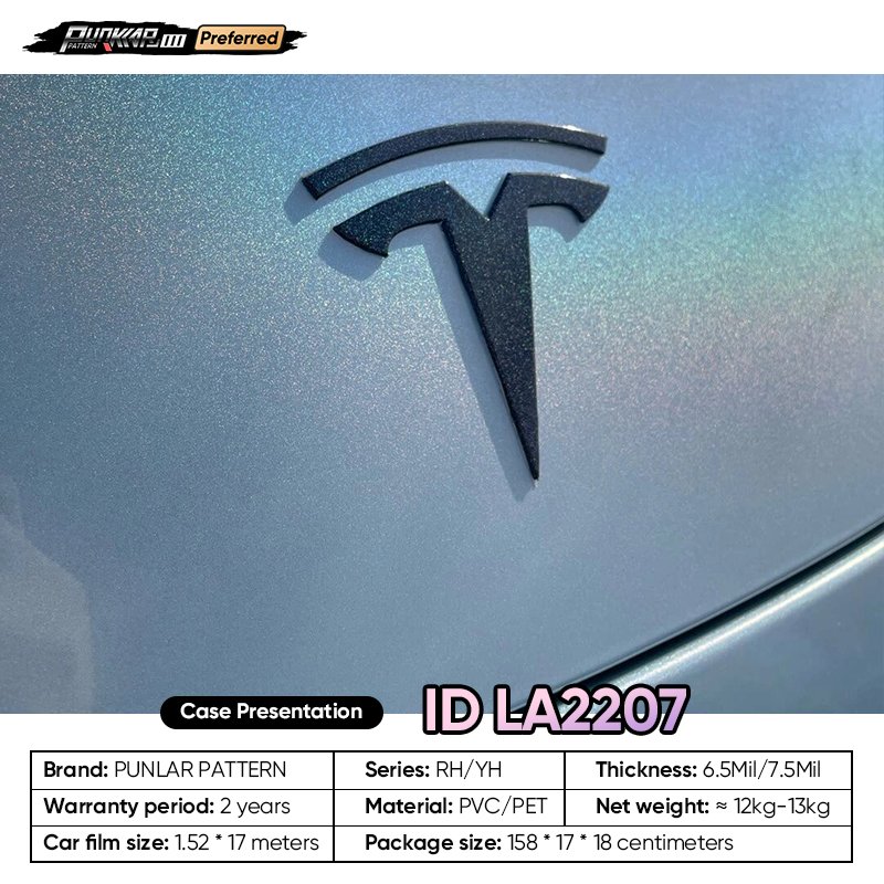 Customizable OEM Laser Blue Car Wrap Vinyl PET High-Gloss PVC Film 1.52Cm Wide Car Stickers Waterproof Color-Changing Film