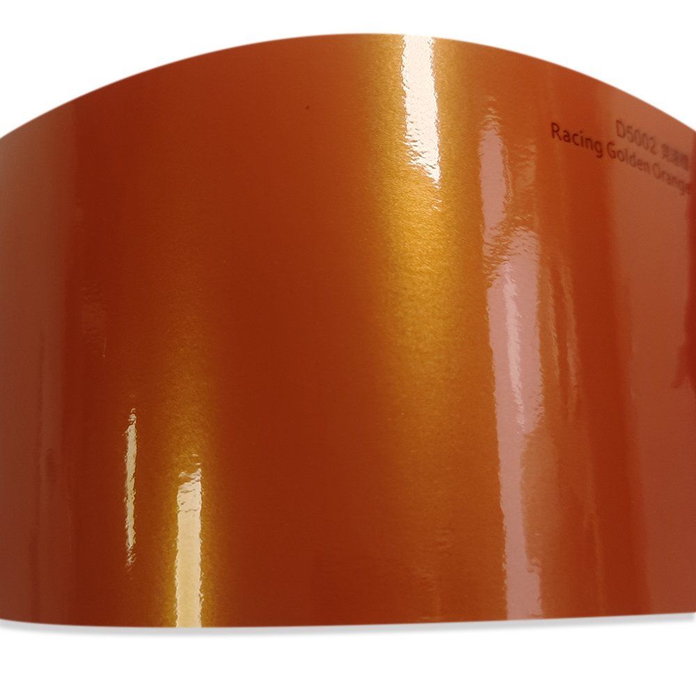 WRAPMASTER 1.52*18m PET Liner Car Wrap Vinyl Super Glossy Racing Golden Orange Car Paint Protection Film Car StickerCar Film