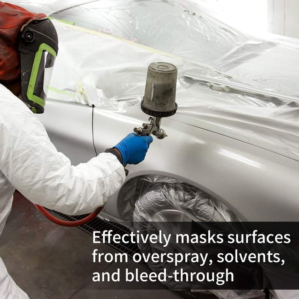 4mx150m 9 mic HDPE /PE automotive plastic film overspray masking film for car cover body shop paint