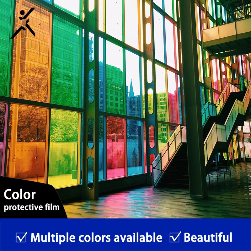 1.52x30M Colored Light Yellow Mall Glass Building Decorative Security Window Protection Tinted Film