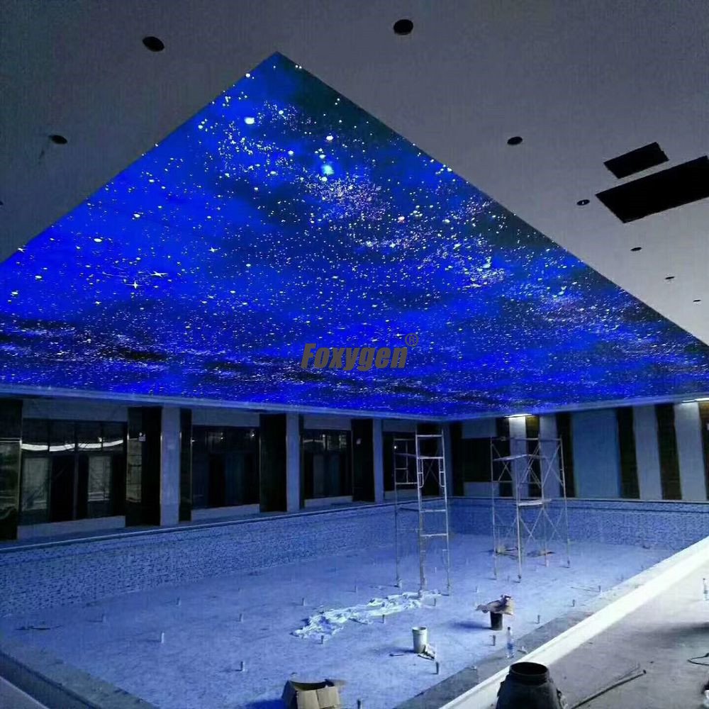 High Quality UV printed Night Sky PVC stretch ceiling film vivid starry night sky fiber optic star ceiling decoration
