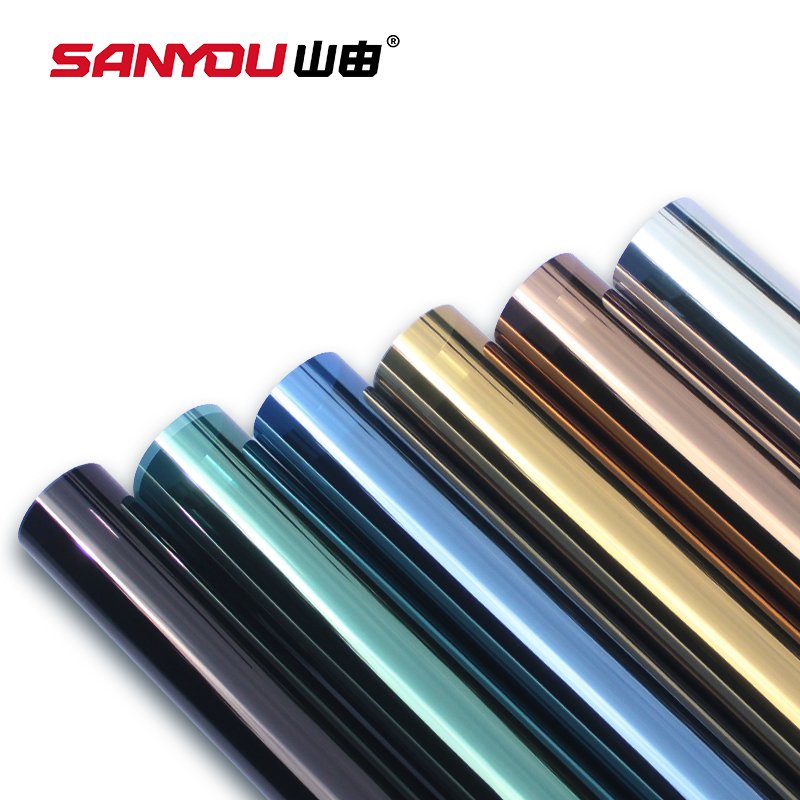 1.52*30m Insulation privacy protection silver/green one way mirror window glass films