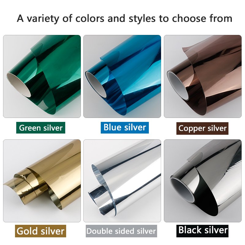 silver mirror reflective aluminum building window film