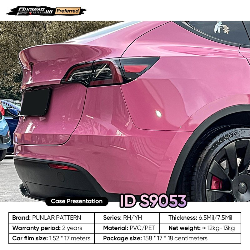 Customizable OEM Pink PET Vinyl Film High-Gloss PVC Film 1.52 Cm Wide Waterproof Color-Changing Film