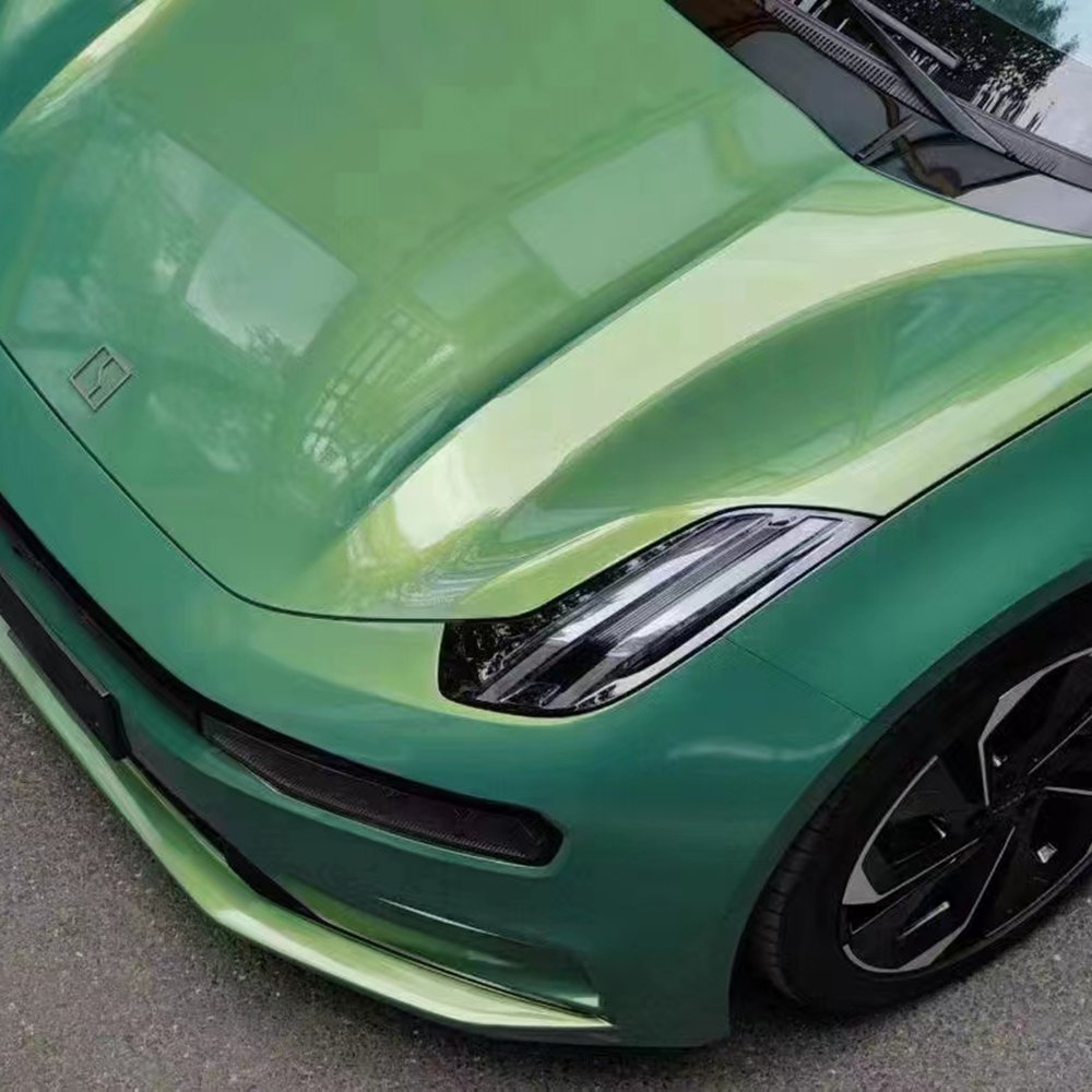 WRAPMASTER 5*59FT Car Sticker Clear Paint Protection PET Backing Rainbow Green Vinyl Wrap