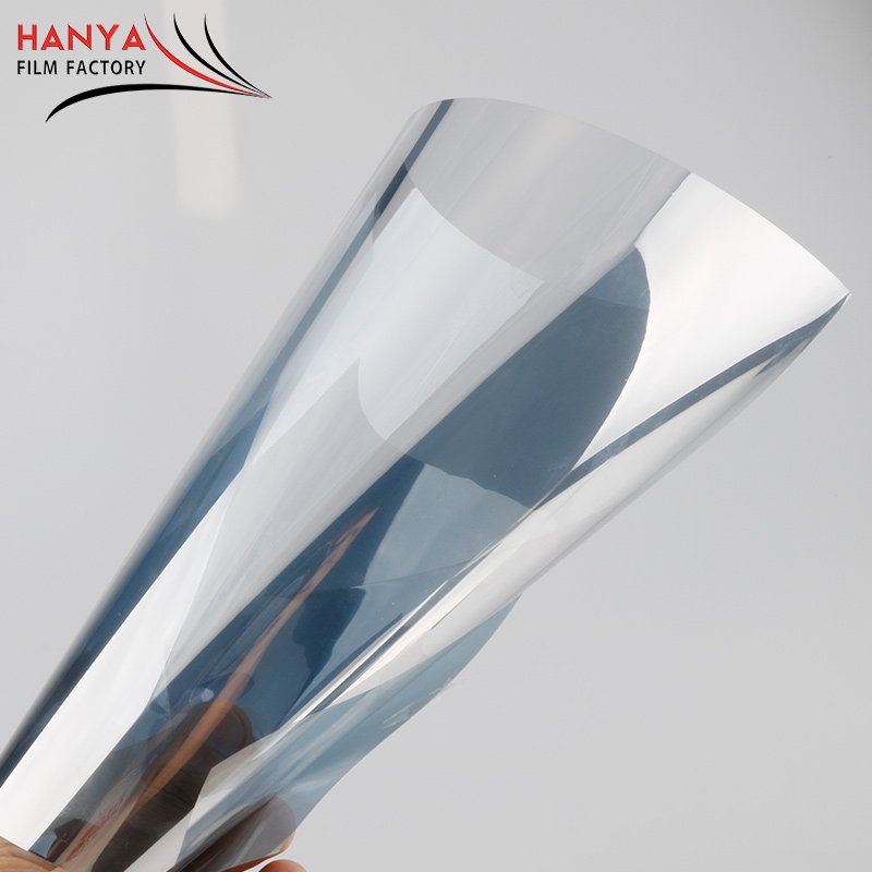 HIgh reflection mirror chrome one way vision IR rejection self adhesive building window glass tinted film for architectural