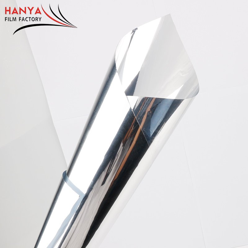 HIgh reflection mirror chrome one way vision IR rejection self adhesive building window glass tinted film for architectural