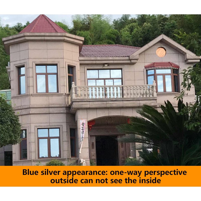 HIgh reflection mirror chrome one way vision IR rejection self adhesive building window glass tinted film for architectural