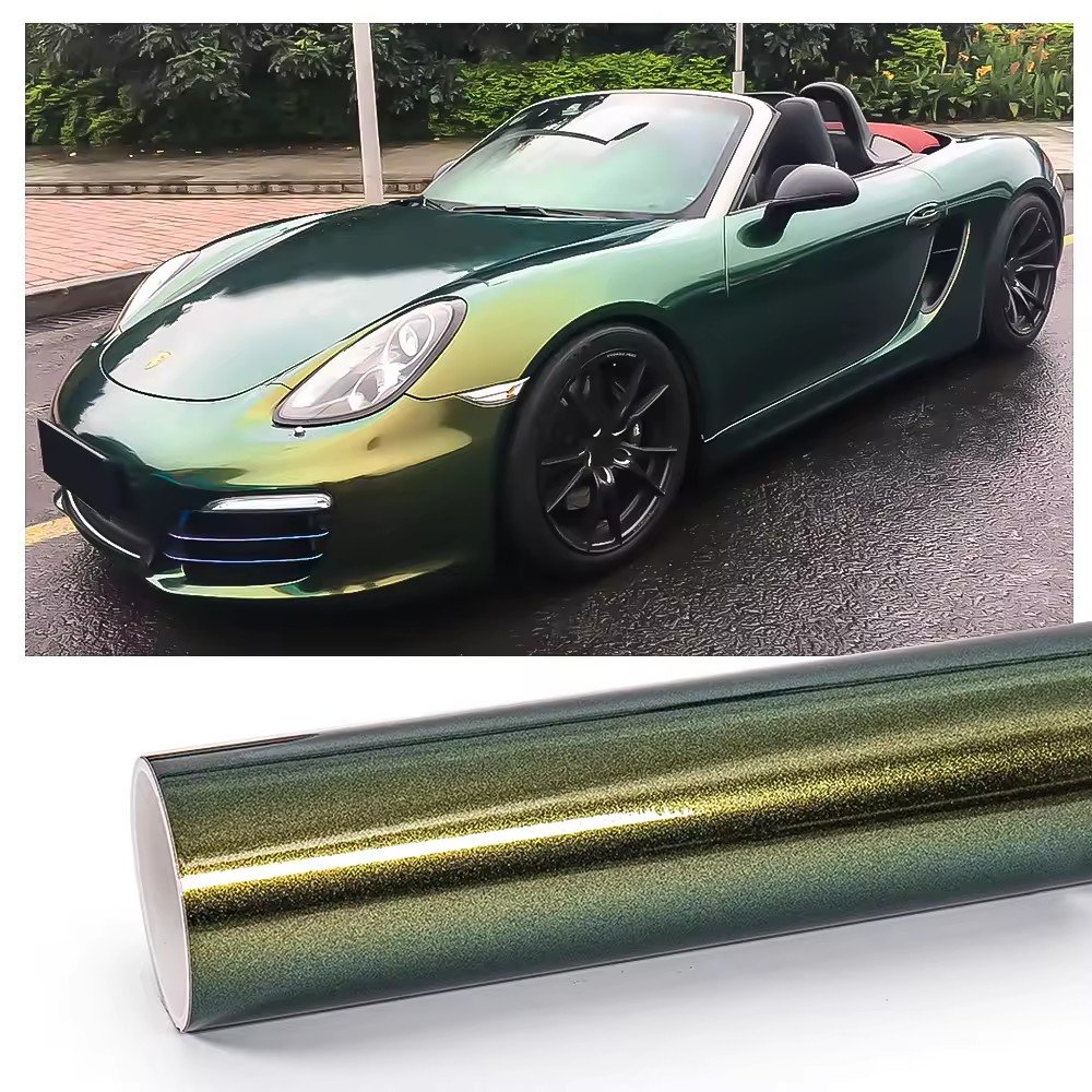 7.5 mil Colored Car Body Vinyl Wrap Film Color Changing Paint Protection Film High Glossy Metallic PET Car PPF Film
