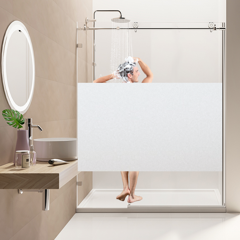 Custom Logo China Supplier Frosted Glass Clings Bathroom Sun Blocking Decorative Window Film Glass Bathroom Door Decoration