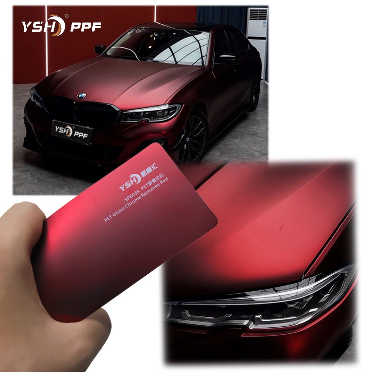 YSH PET colored car auto sticker film anti scratch Scratch resistant wrap vinyl tint car decorative film