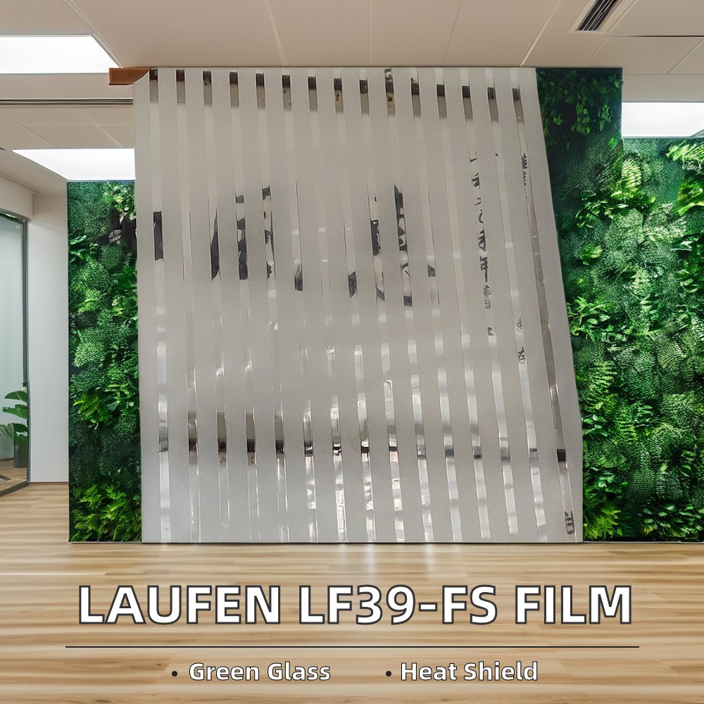 LAUFEN LF39-FS Frosted Strip Decorative Glass Film Privacy Protect Window Decoration Heat Insulation Explosion-Proof Function