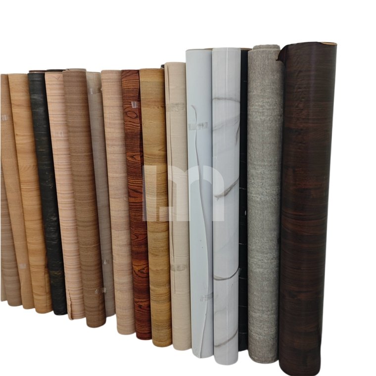 Lonmay Furniture decoration self adhesive pvc membrane foil laminated film for cabinet cover Factory Embossed film