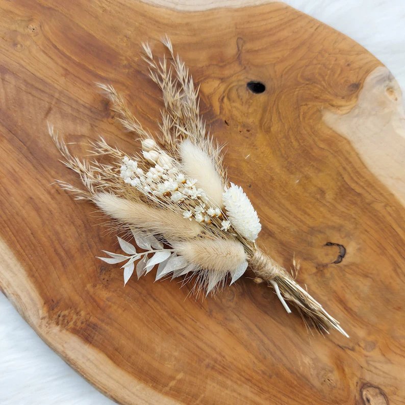 Mini Dried Flowers Bouquet Small Decorative Flowers Bunny Tails Grass Eucalyptus Leaves Dry Flower Bouquet