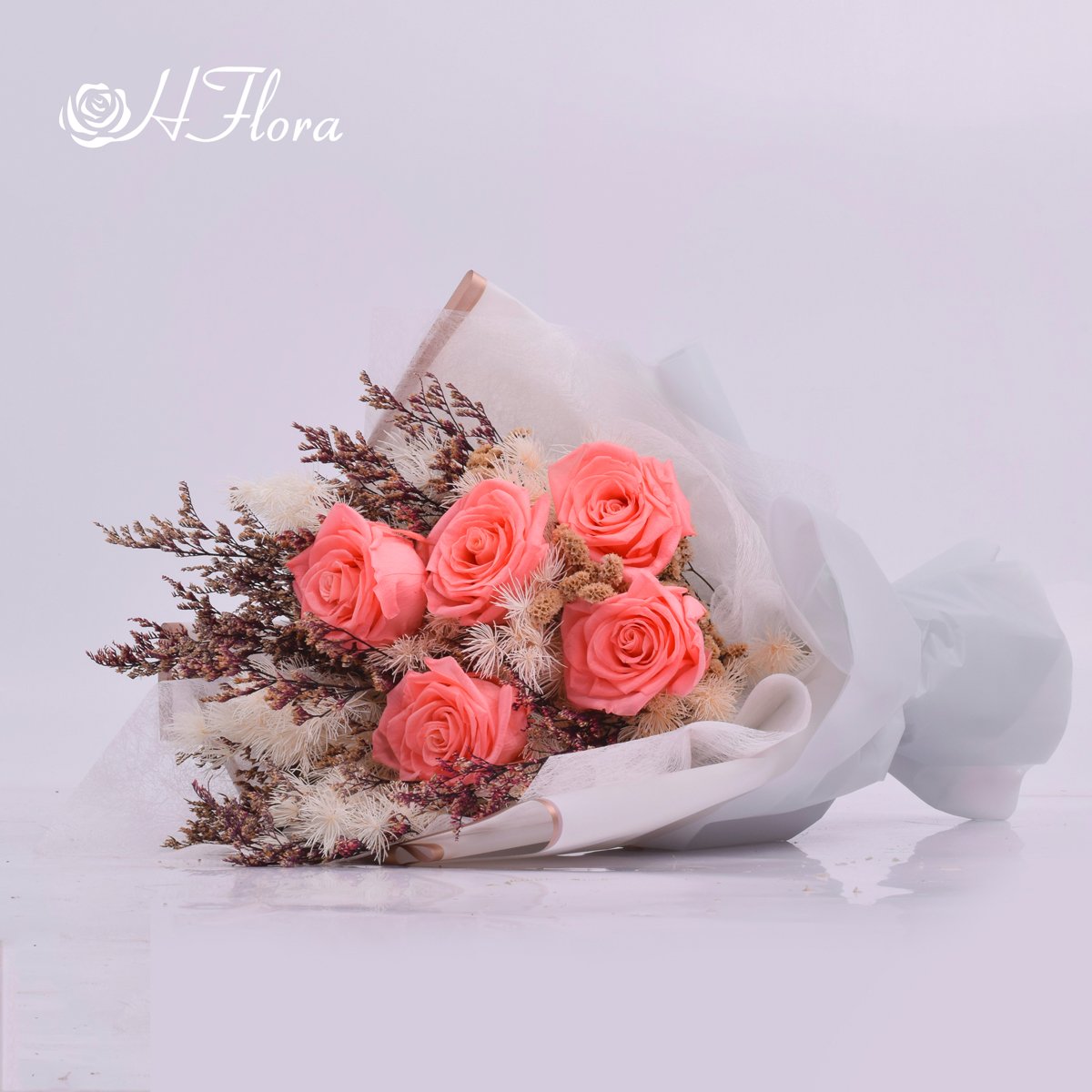Hflora Hot Sale Artifical Dried Flowers Bouquet And Plants Customize Wedding Bridal Bouquets Floresor Artificiales Flower